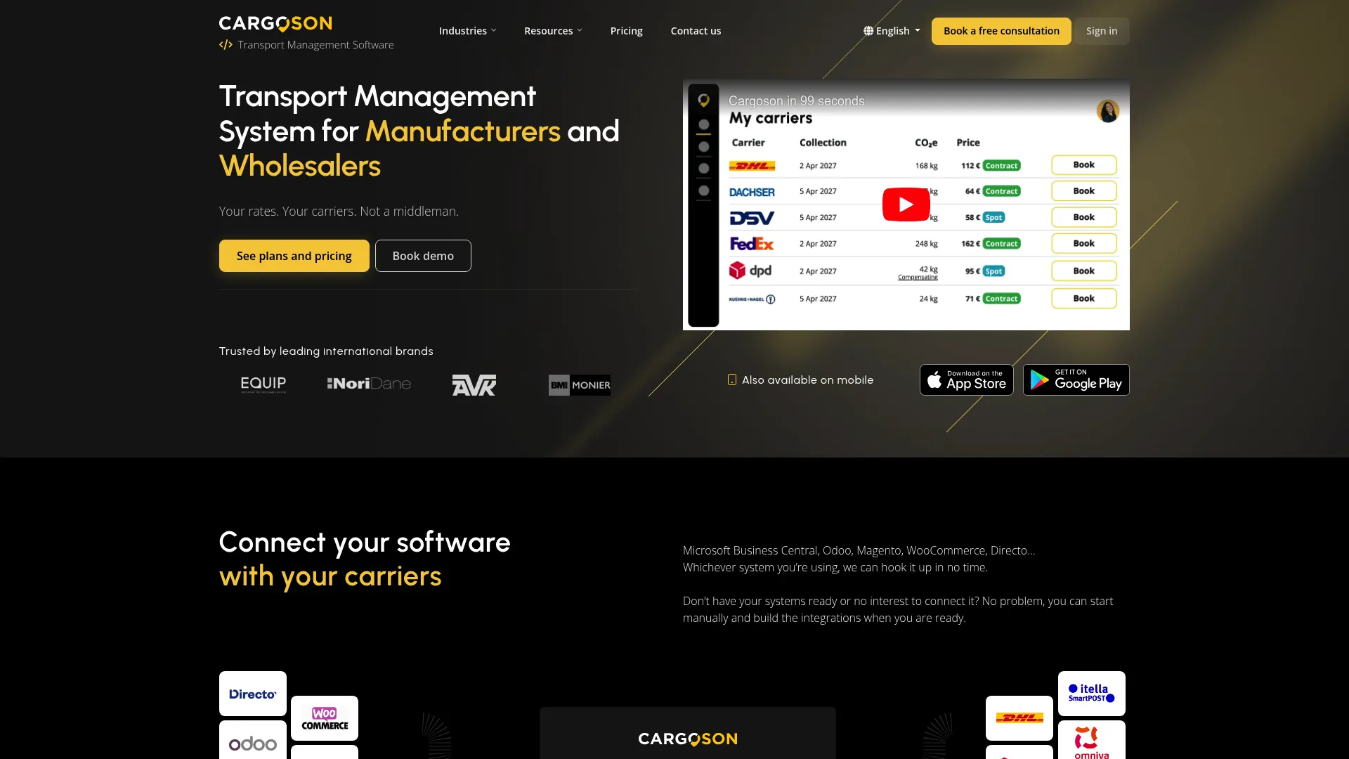 Cargoson cloud-based transport management software