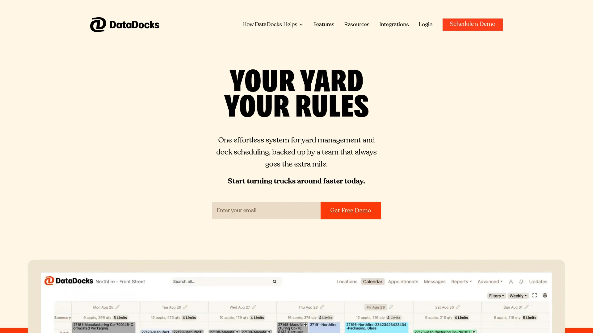DataDocks dock scheduling and yard management software