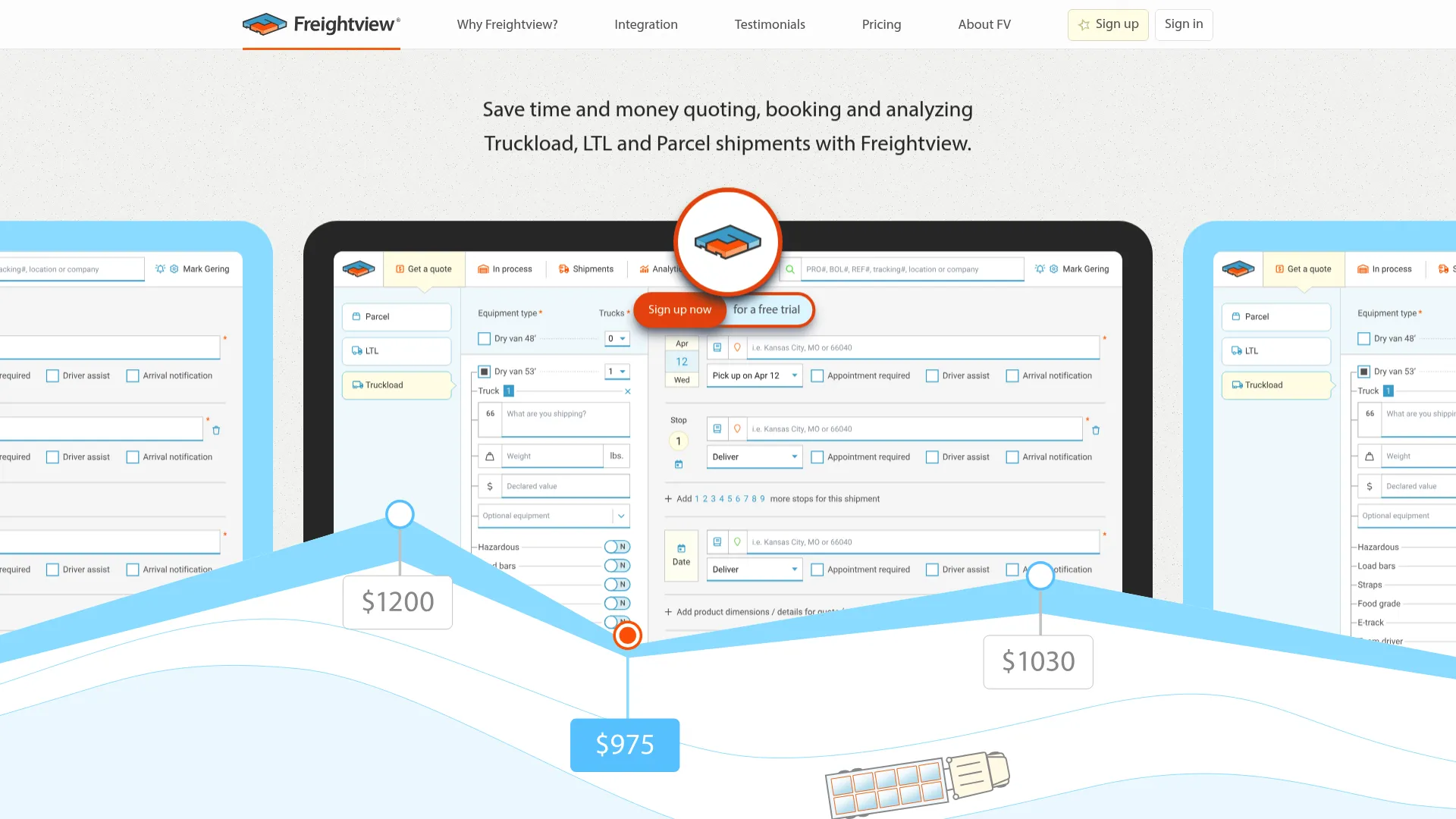 Freightview multi-modal shipping and invoice matching