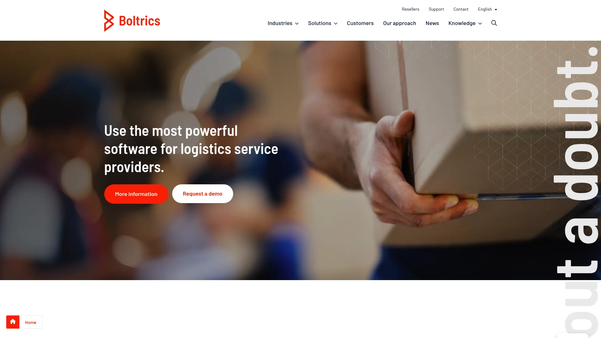 Boltrics WMS software homepage