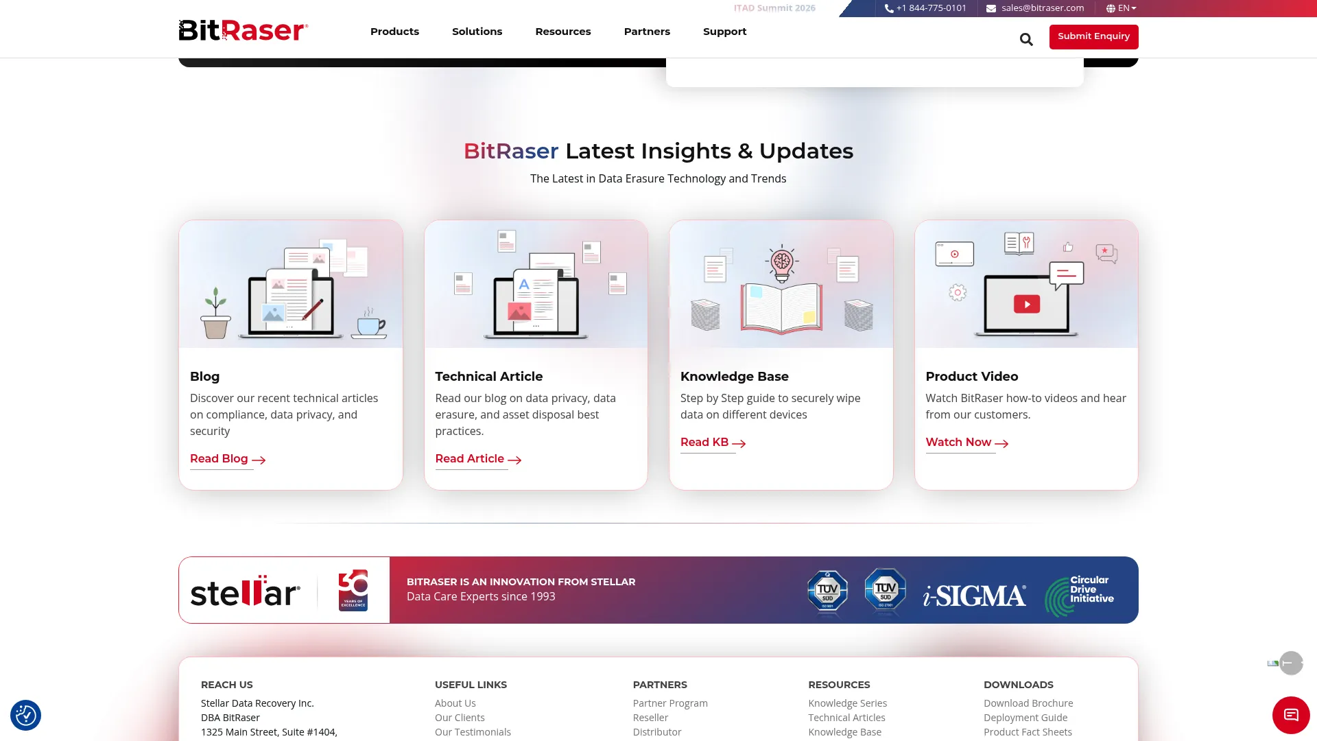 BitRaser data erasure software homepage