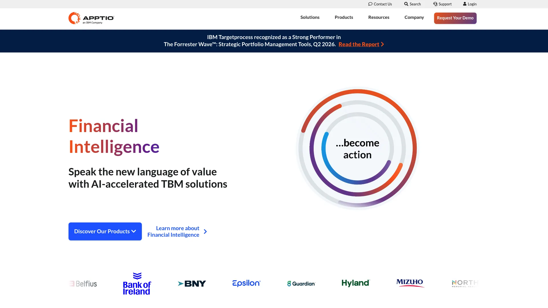 Apptio IT financial management and FinOps platform homepage