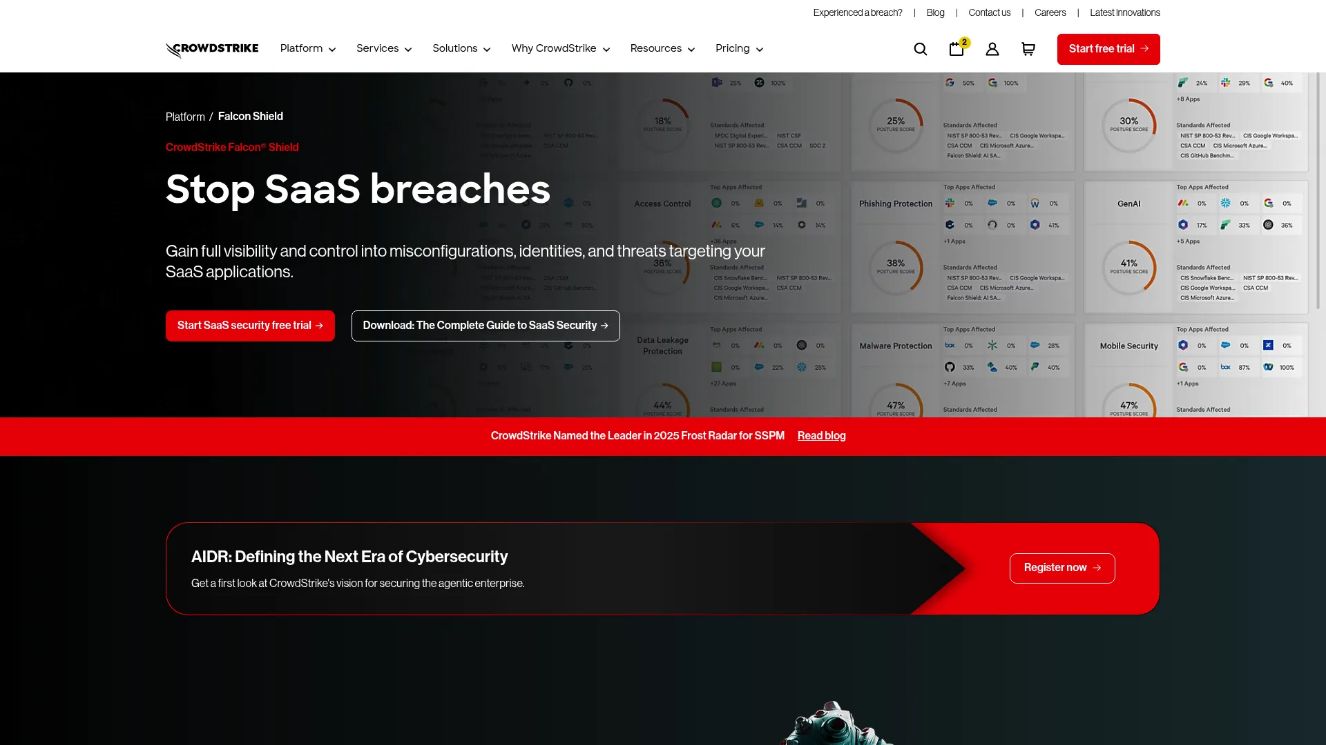 Adaptive Shield SSPM platform homepage