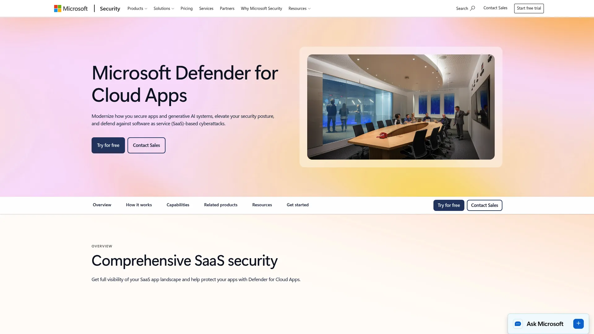 Microsoft Defender for Cloud Apps homepage