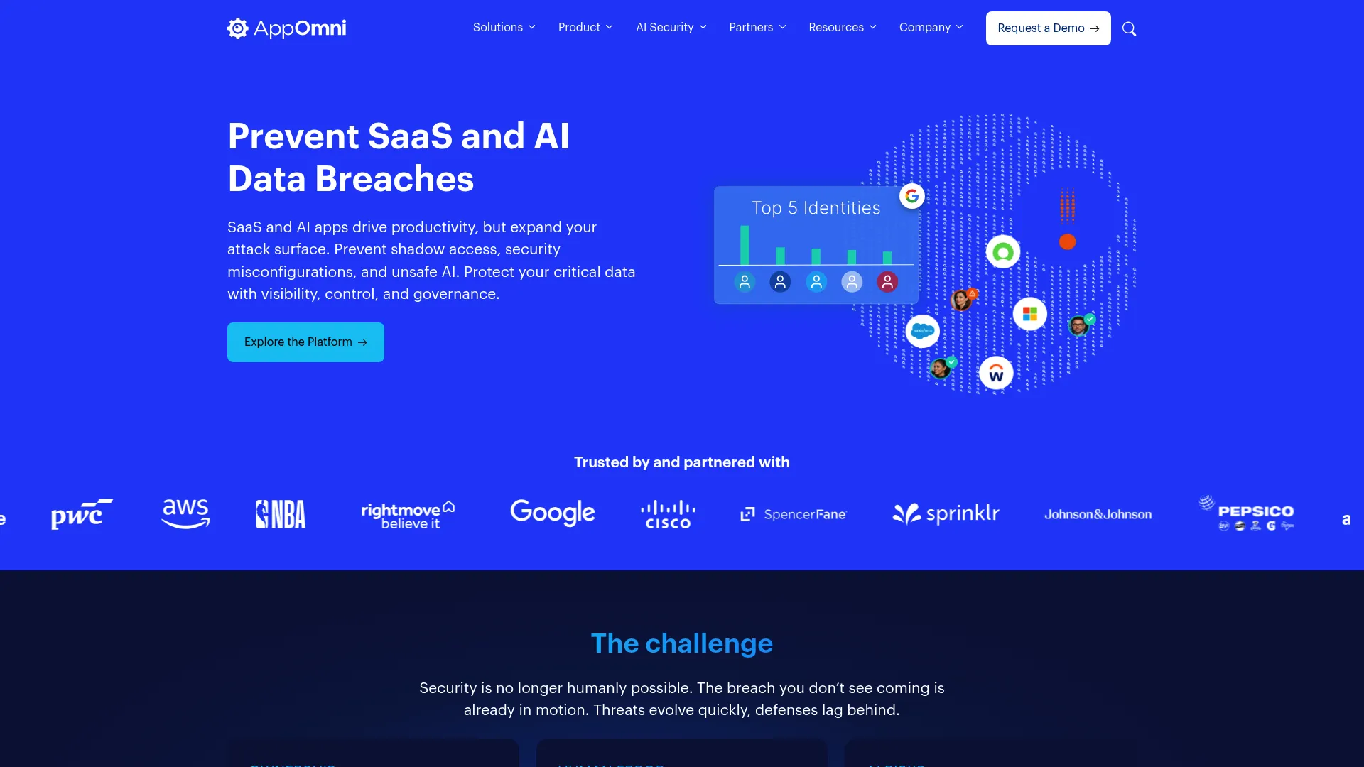 AppOmni SSPM platform homepage