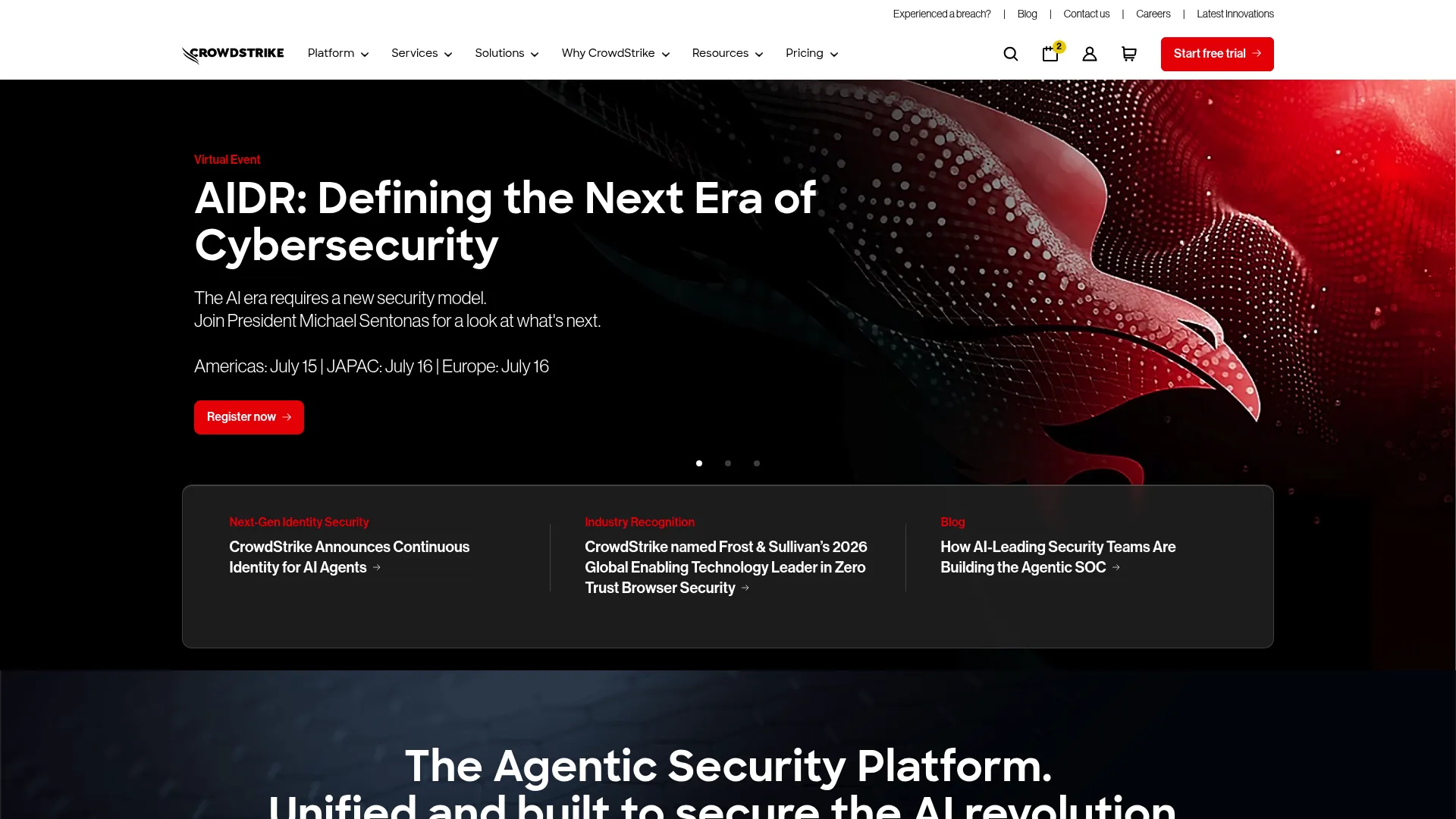 CrowdStrike website screenshot