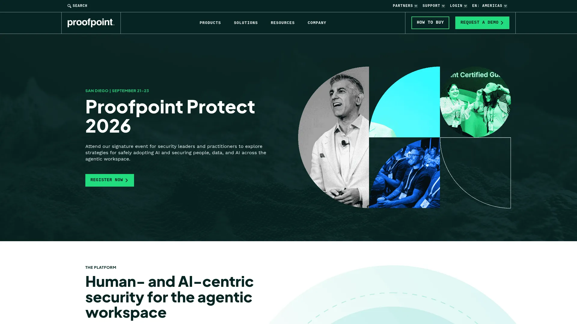 Proofpoint people-centric security platform homepage