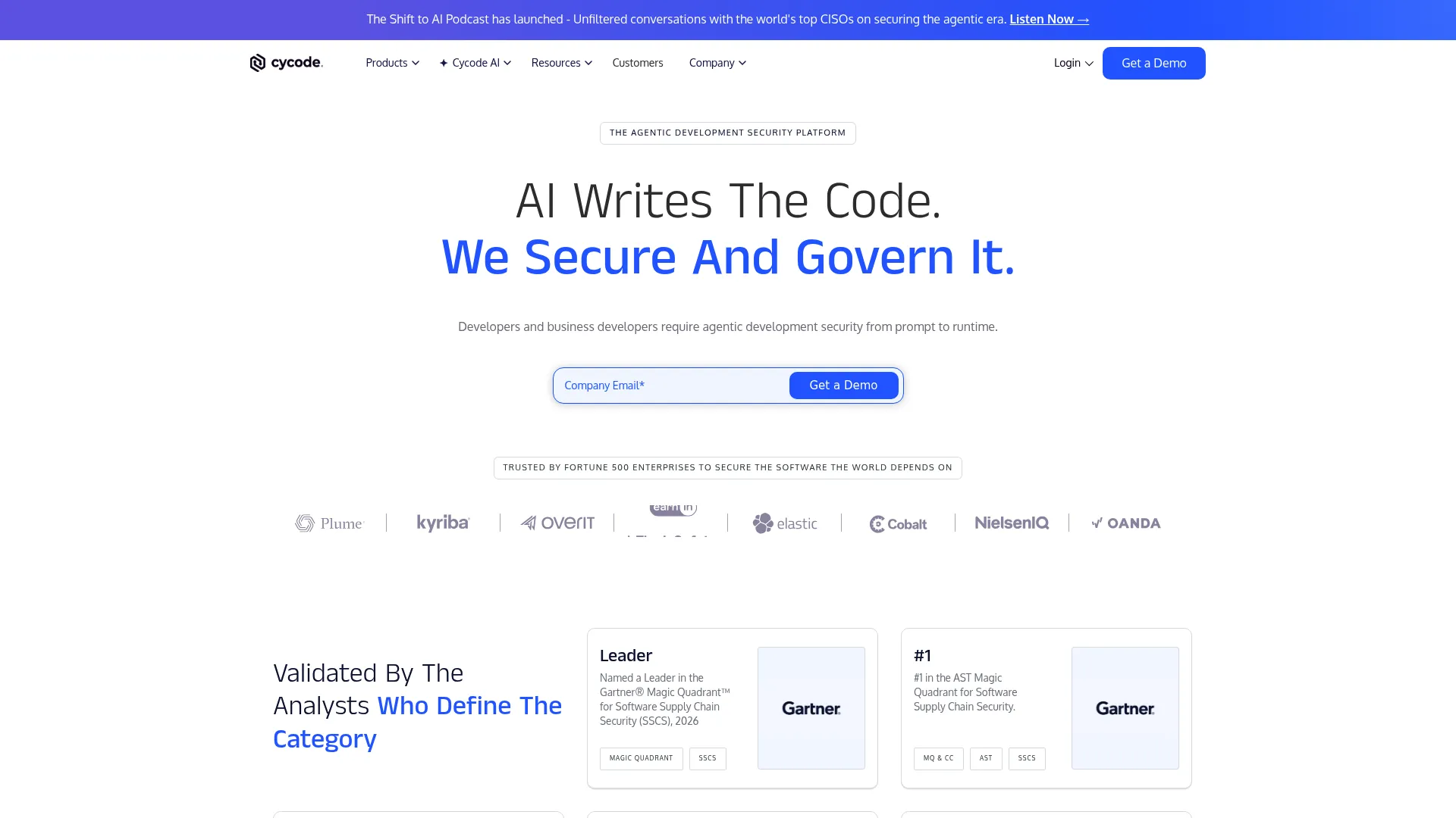 Cycode application security platform homepage