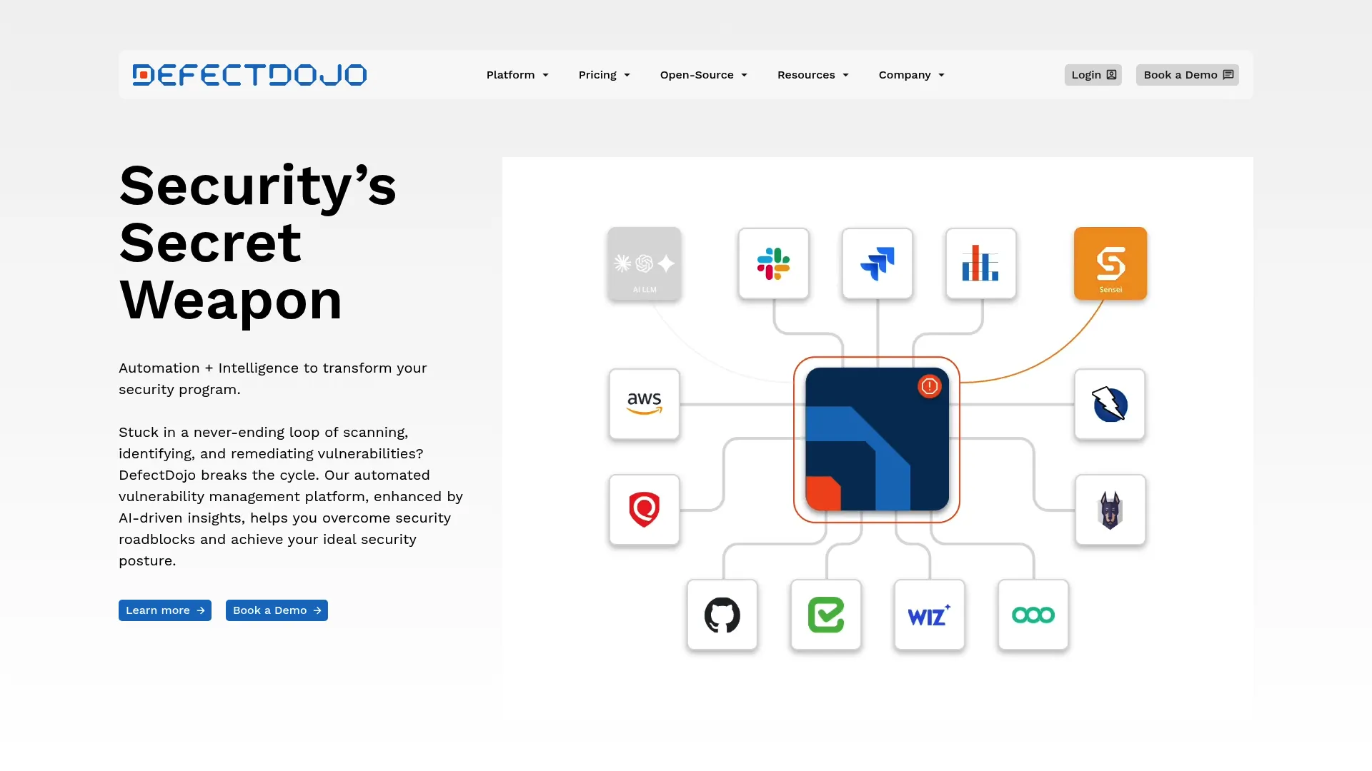 DefectDojo vulnerability management platform homepage