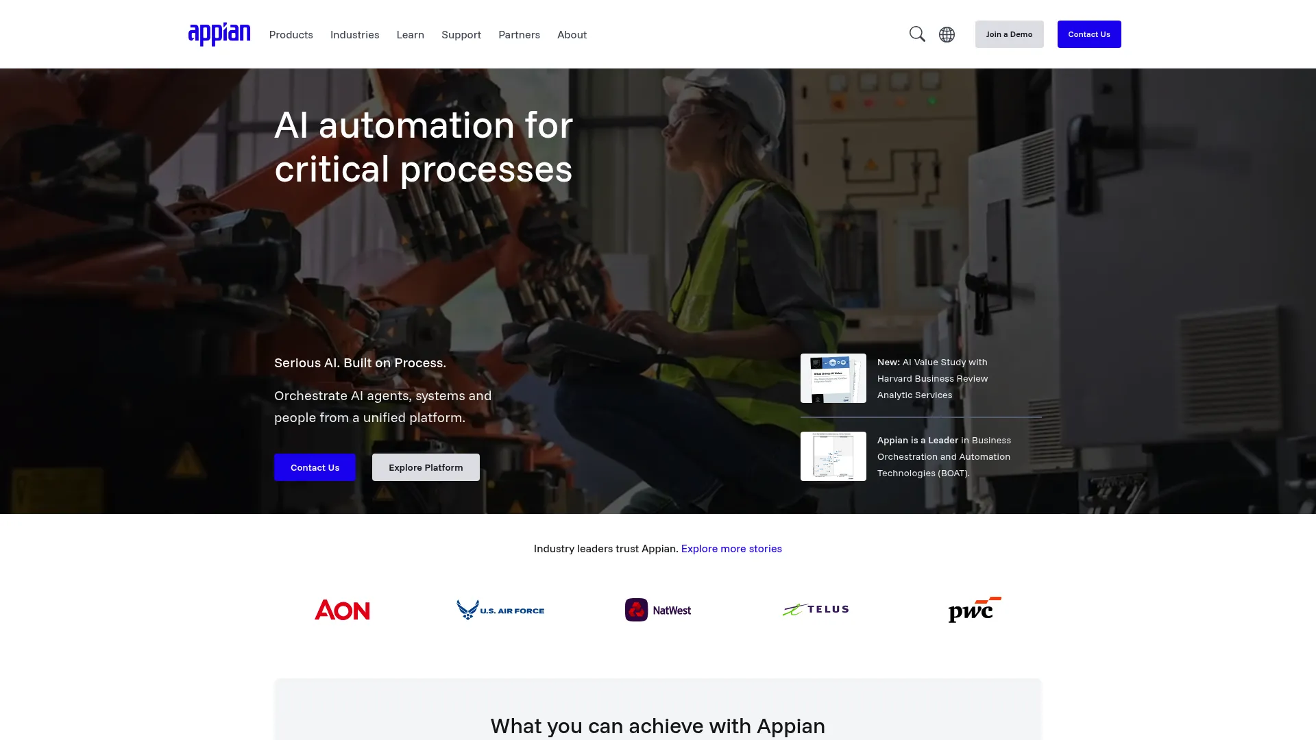 Appian Platform process automation homepage