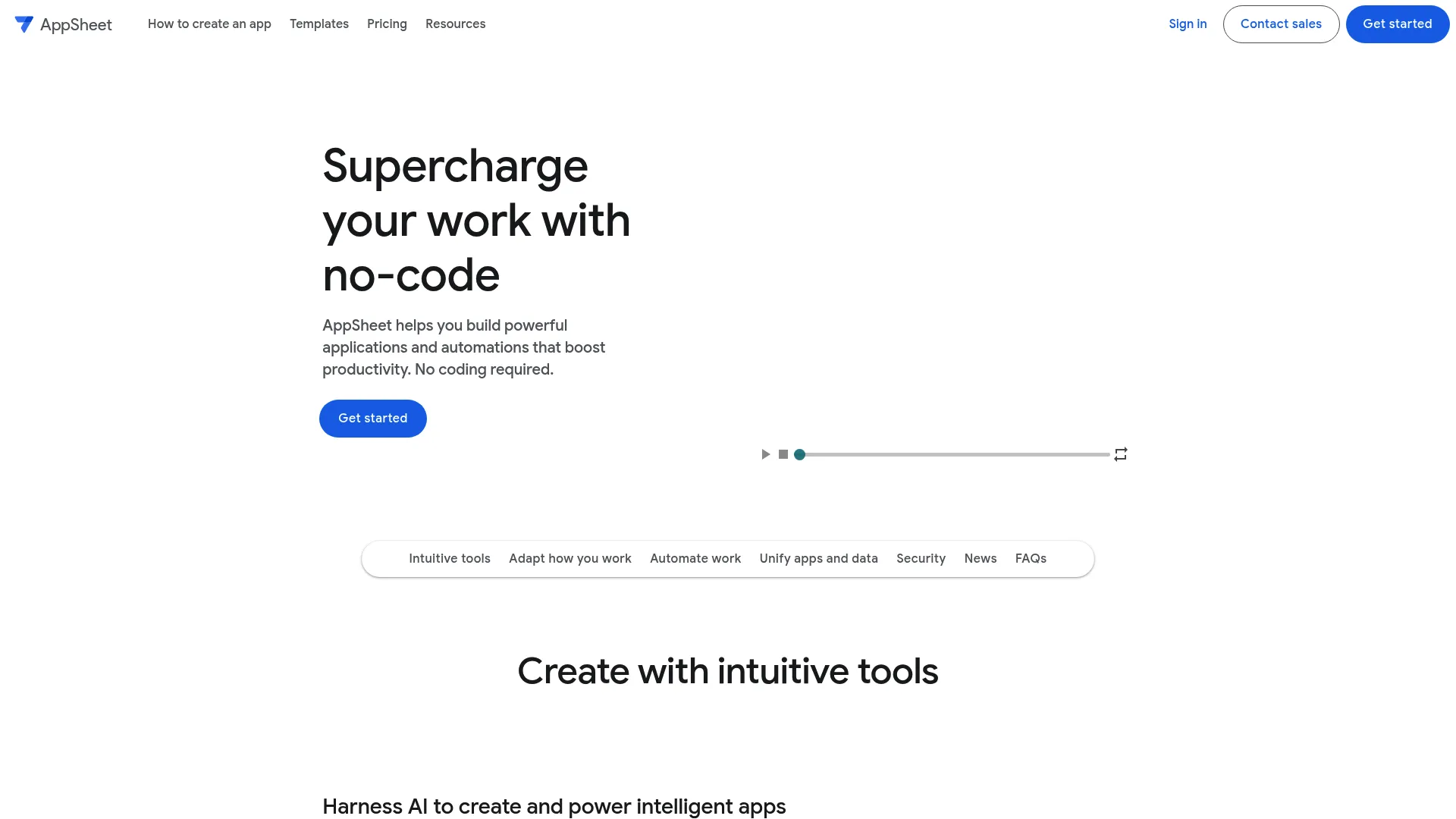 AppSheet spreadsheet app builder
