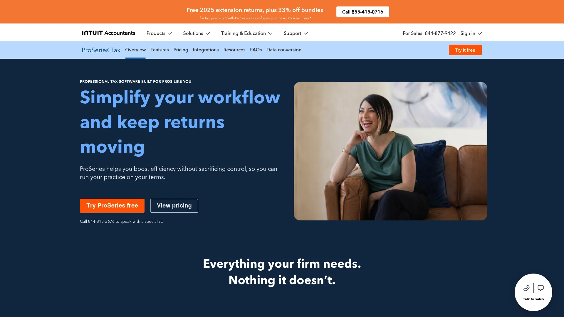 Intuit ProSeries Tax desktop tax software homepage