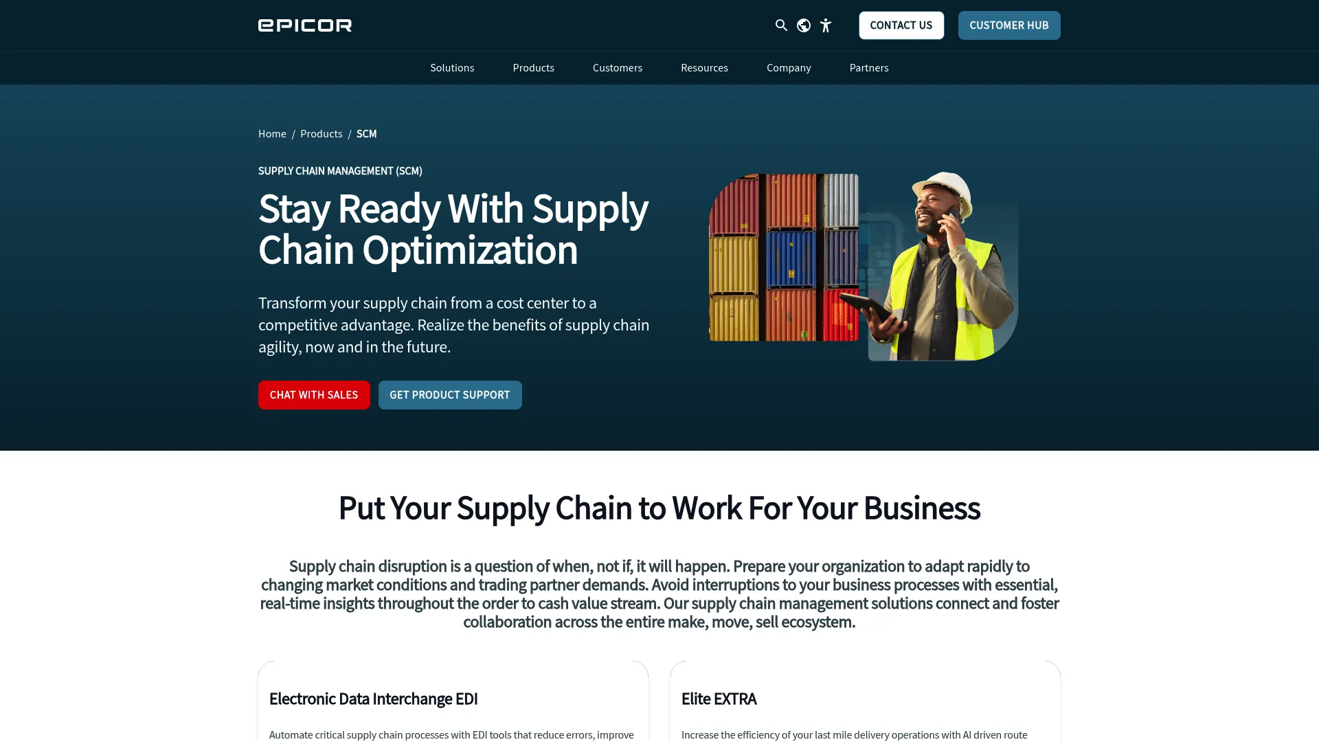 Epicor SCM supply chain management product page