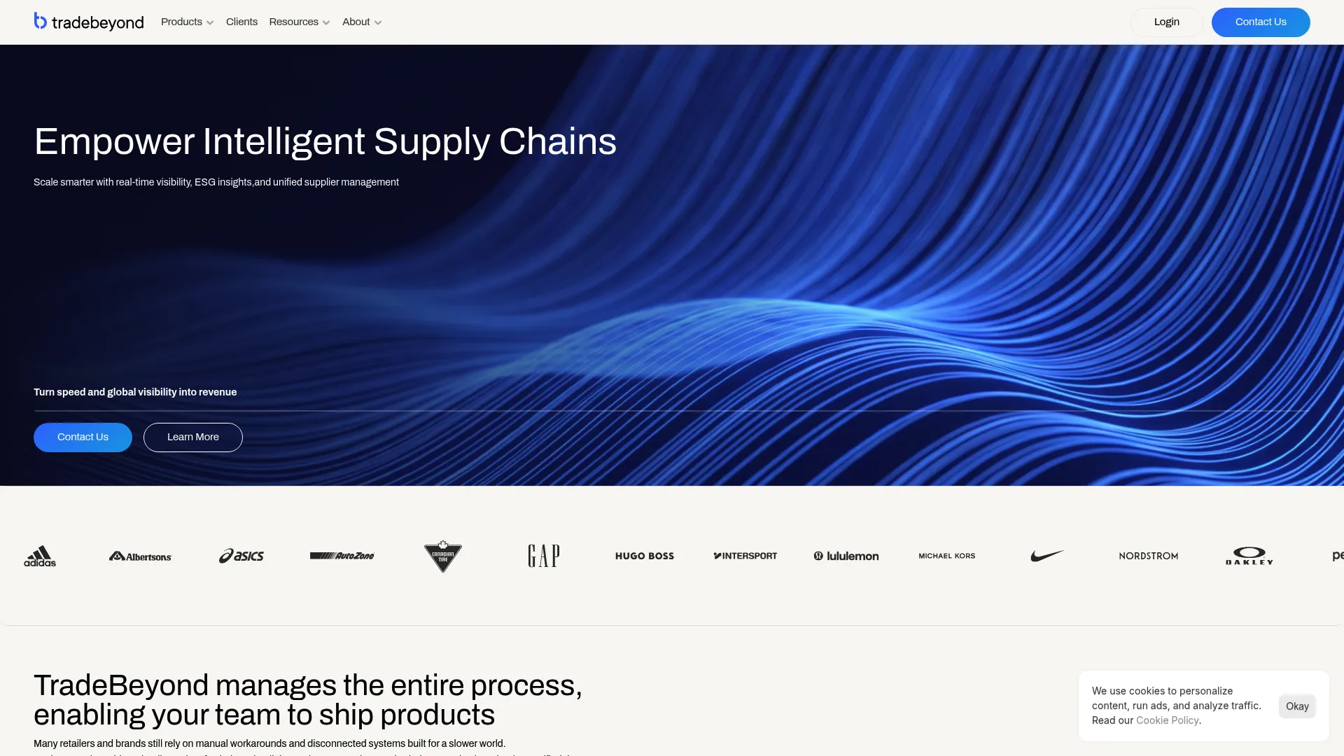 TradeBeyond supply chain management platform homepage