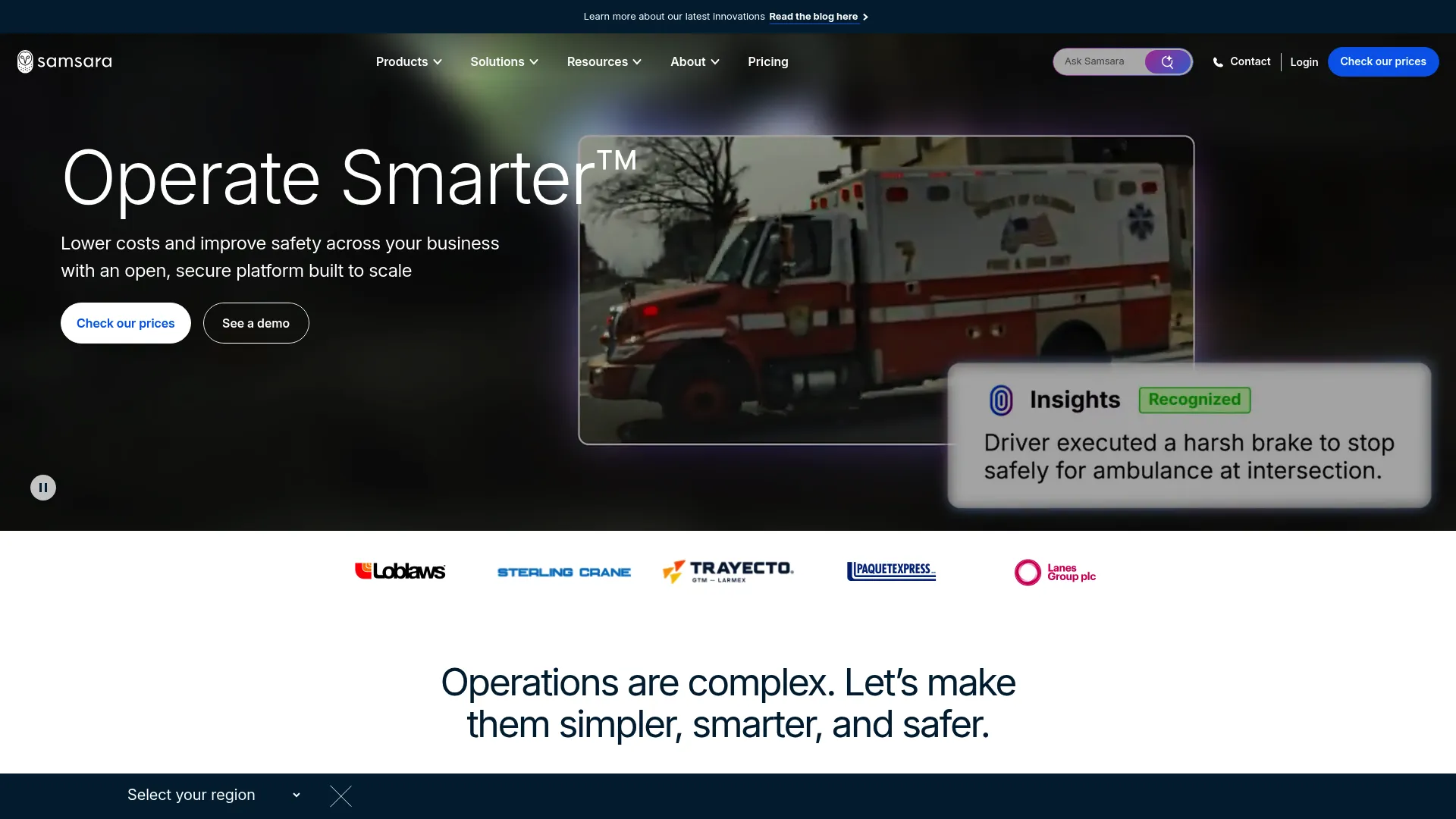 Samsara connected fleet operations platform