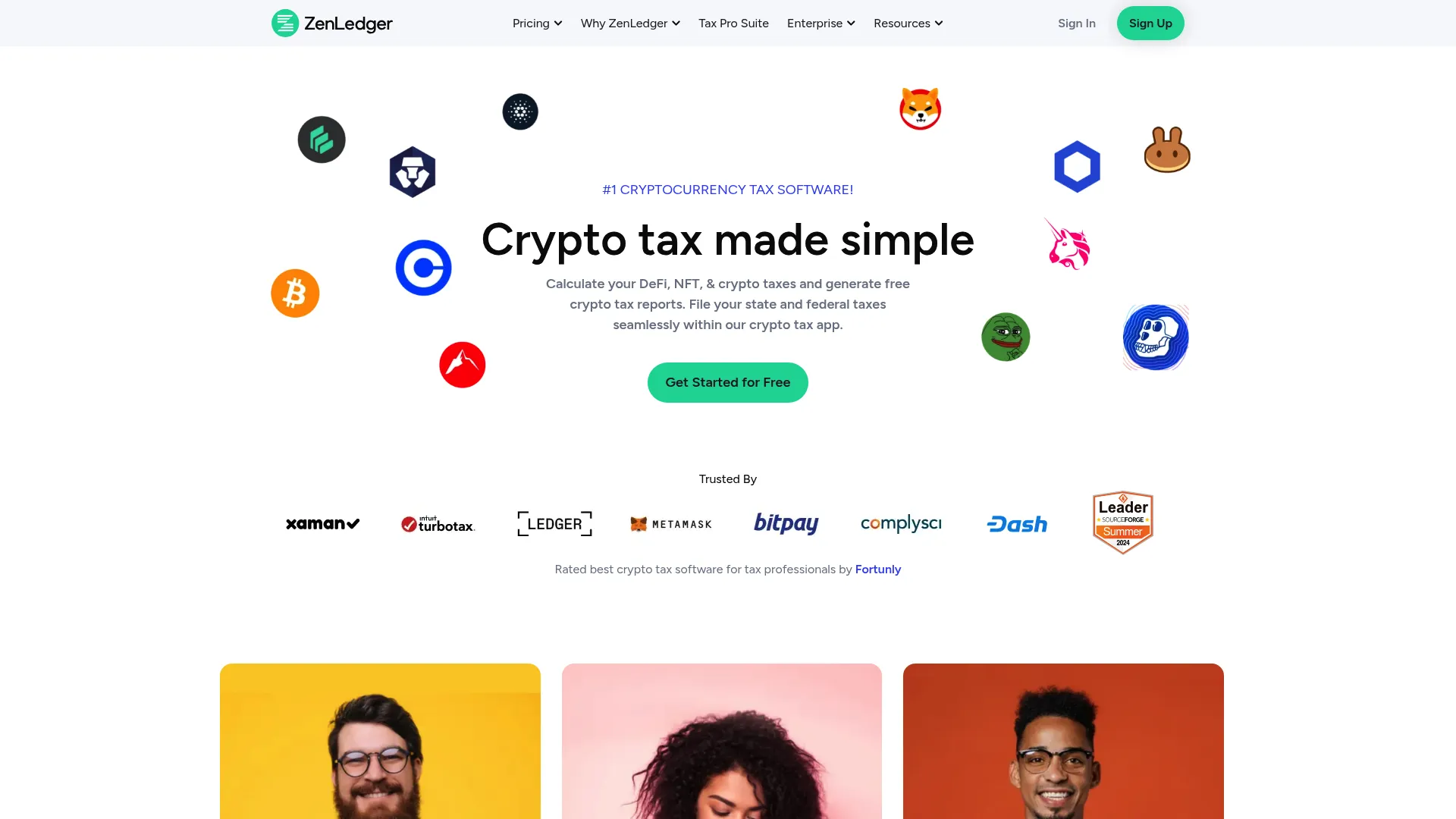 ZenLedger crypto tax software homepage