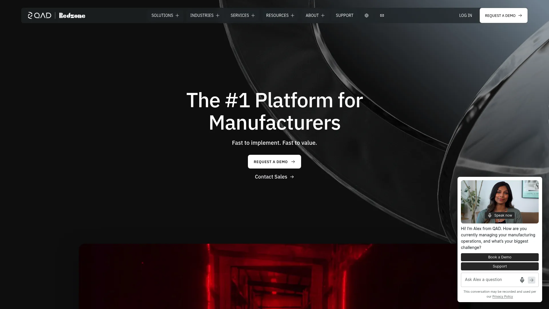 QAD manufacturing and supply chain software homepage