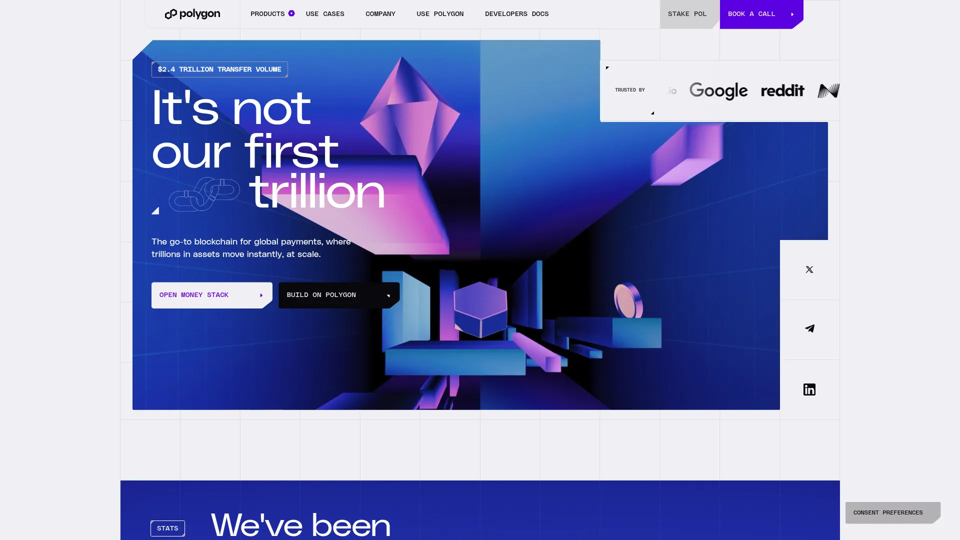 Polygon scaling and interoperability blockchain platform homepage