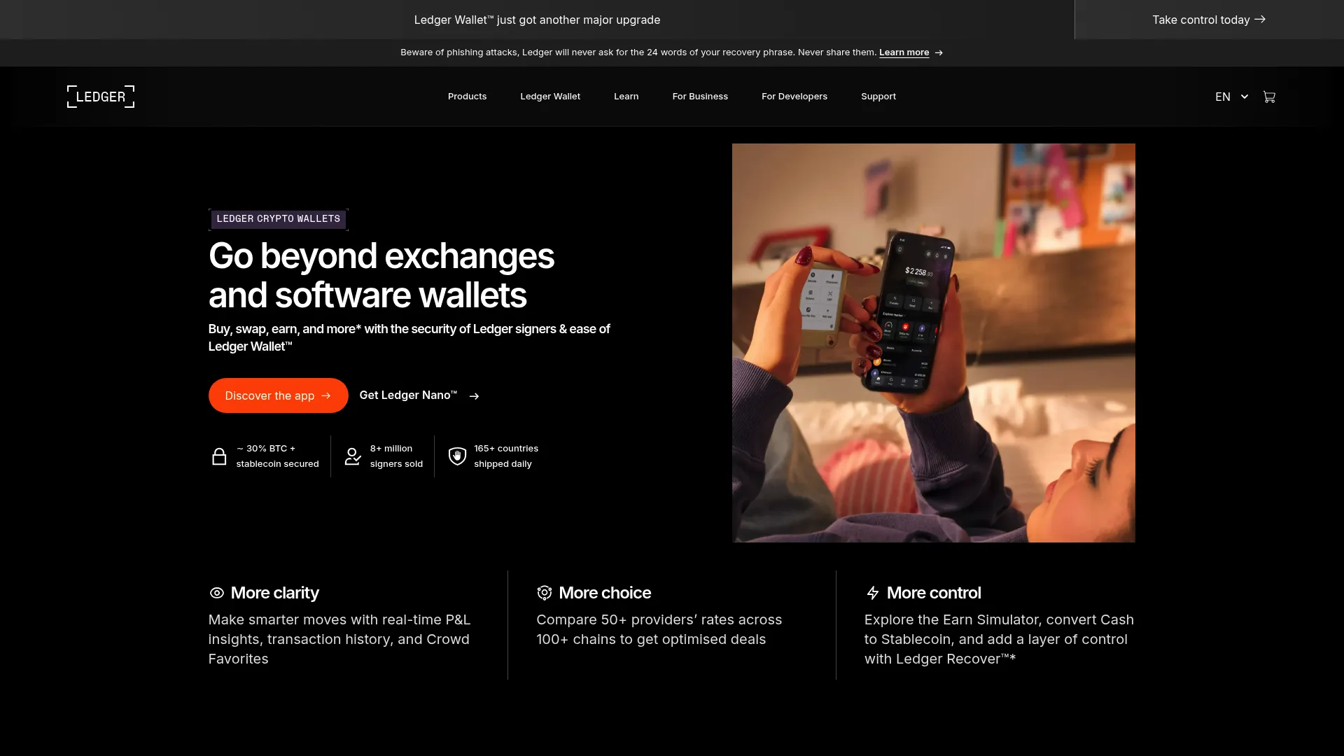 Ledger homepage