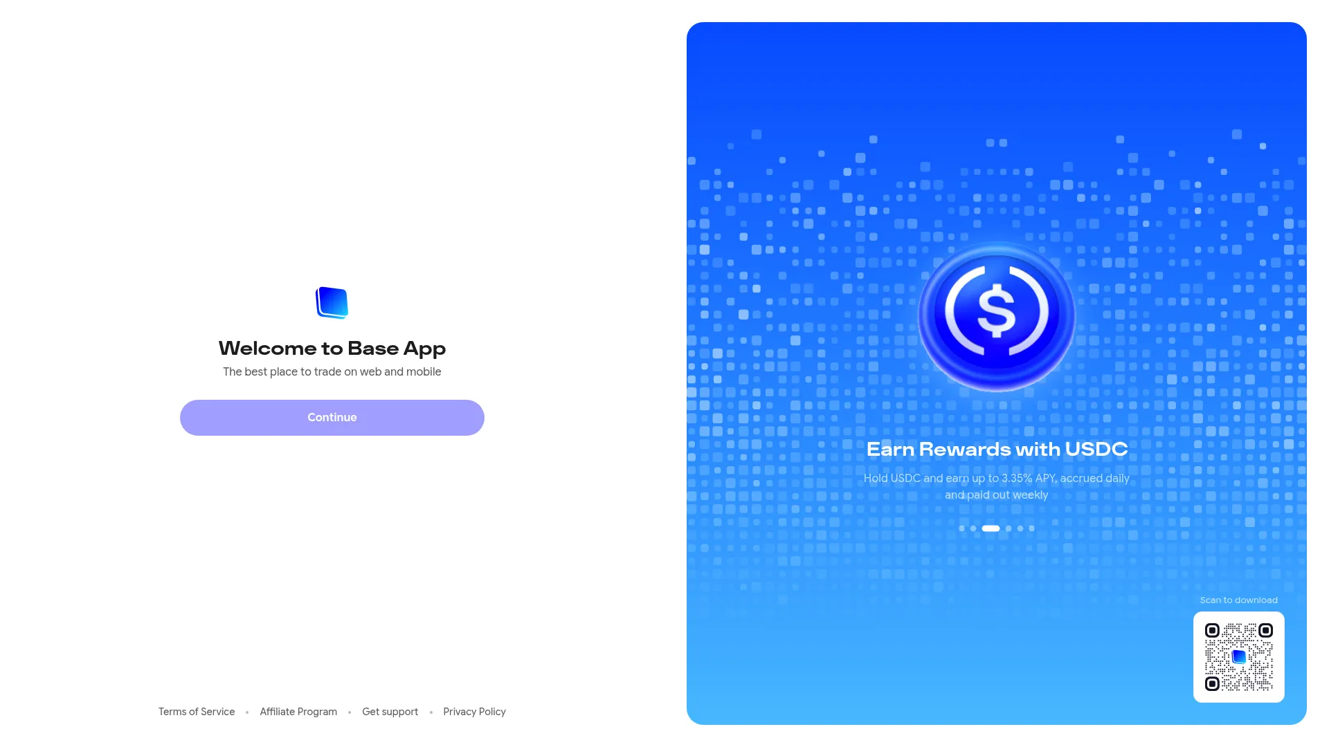 Coinbase Wallet homepage