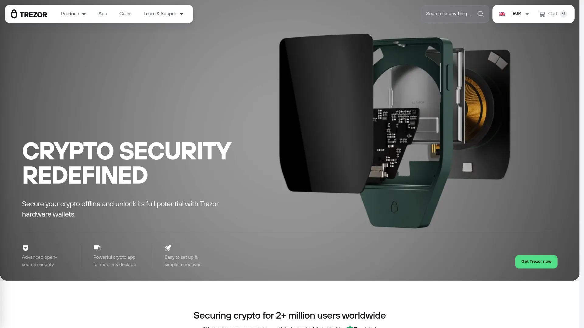 Trezor homepage