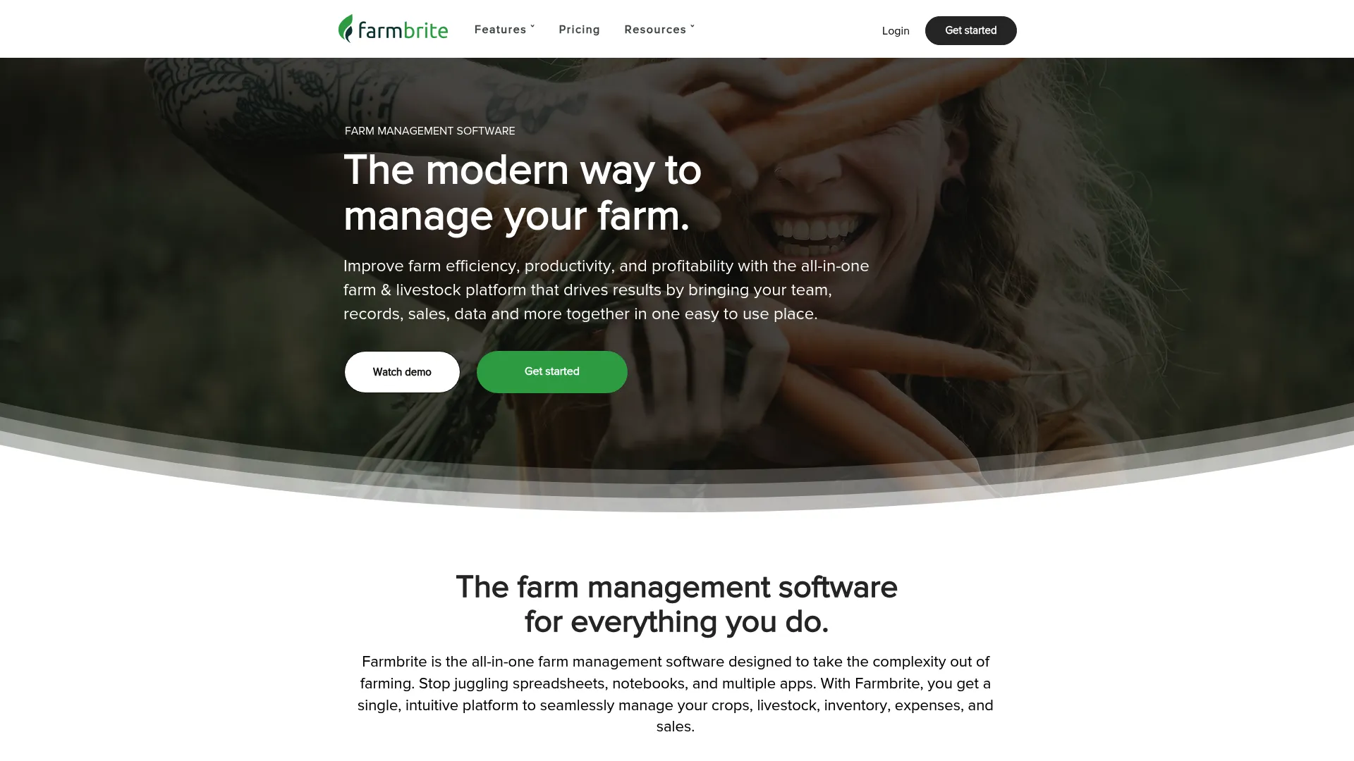 Farmbrite farm management software dashboard