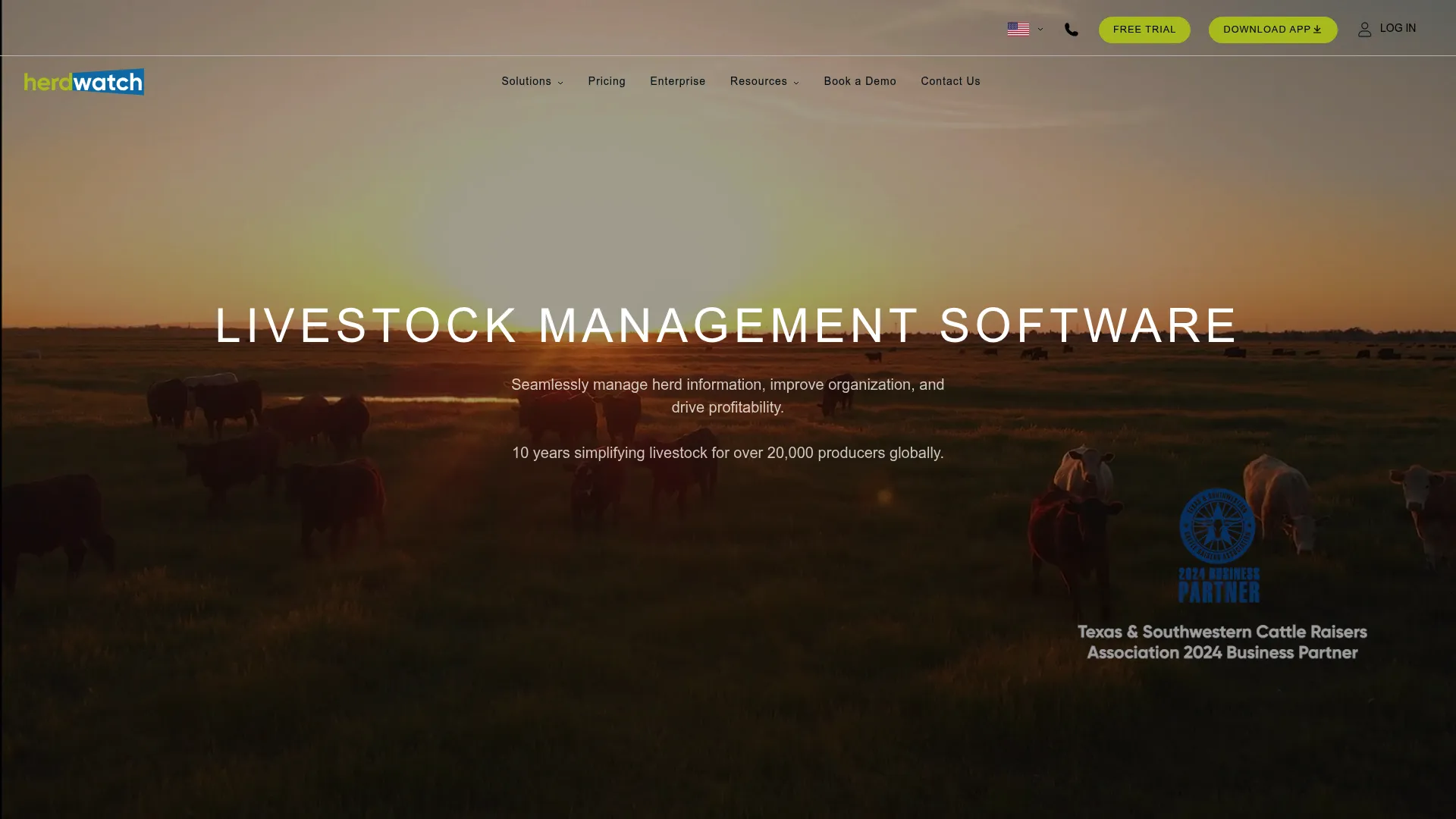 Herdwatch livestock and pasture management software homepage