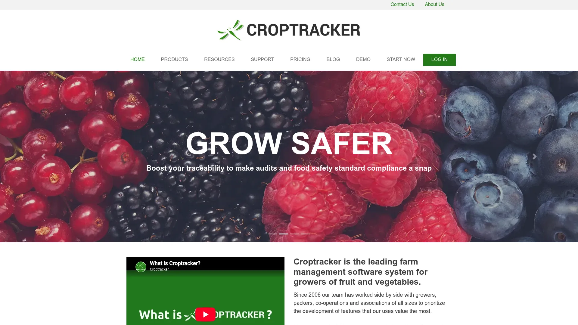Croptracker crop management software homepage