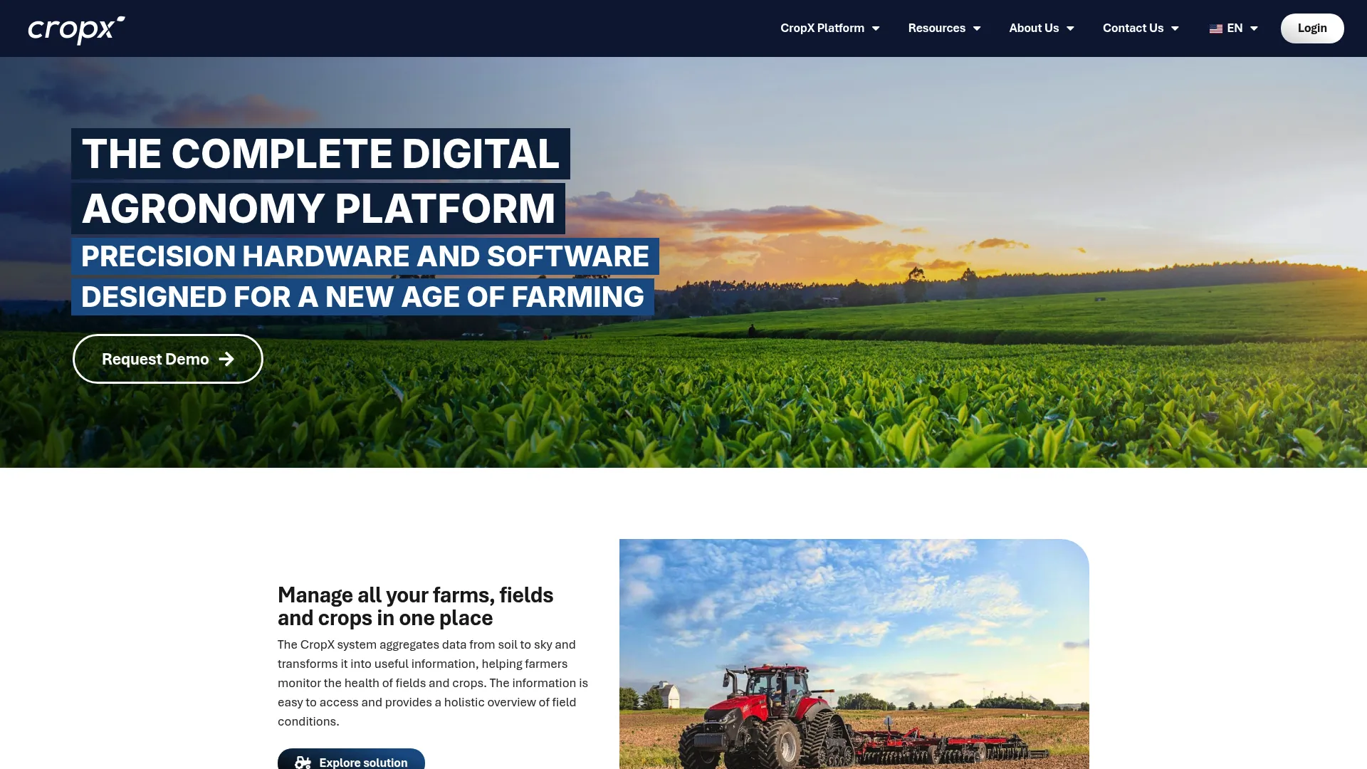 CropX soil sensor and agronomy platform dashboard