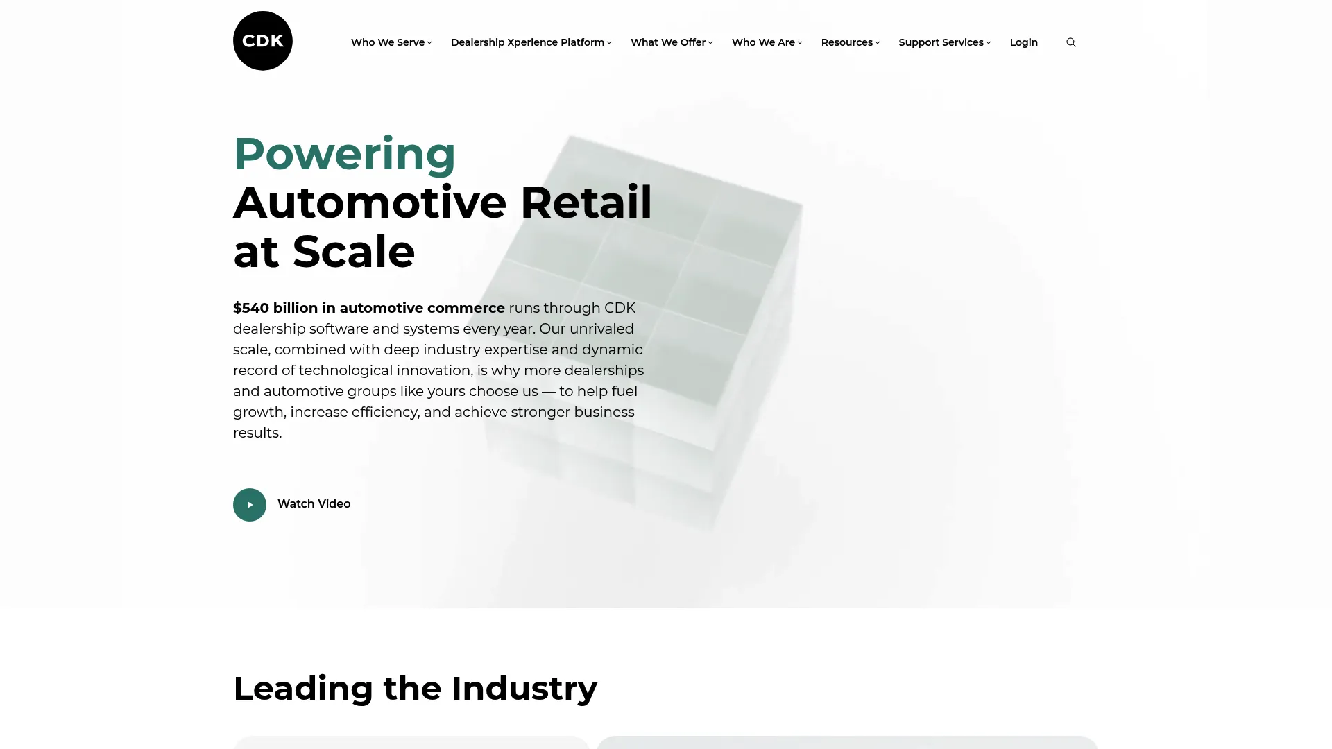 CDK Global automotive retail platform homepage
