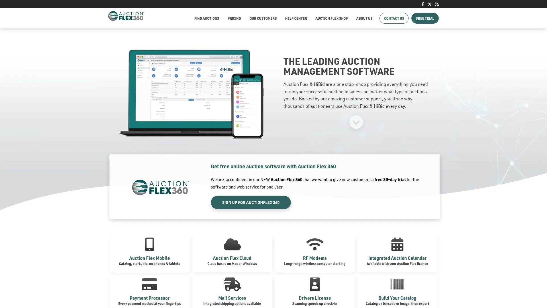 Auction Flex auction management software interface