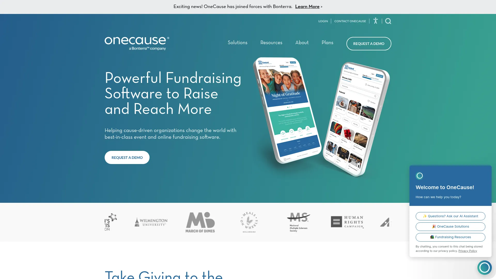 OneCause nonprofit fundraising and auction software