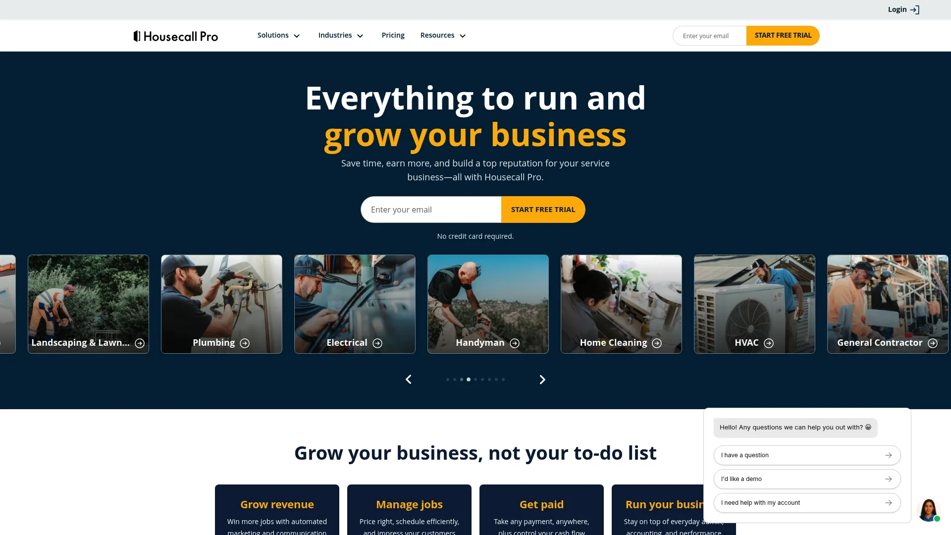 Housecall Pro field service dispatch software homepage