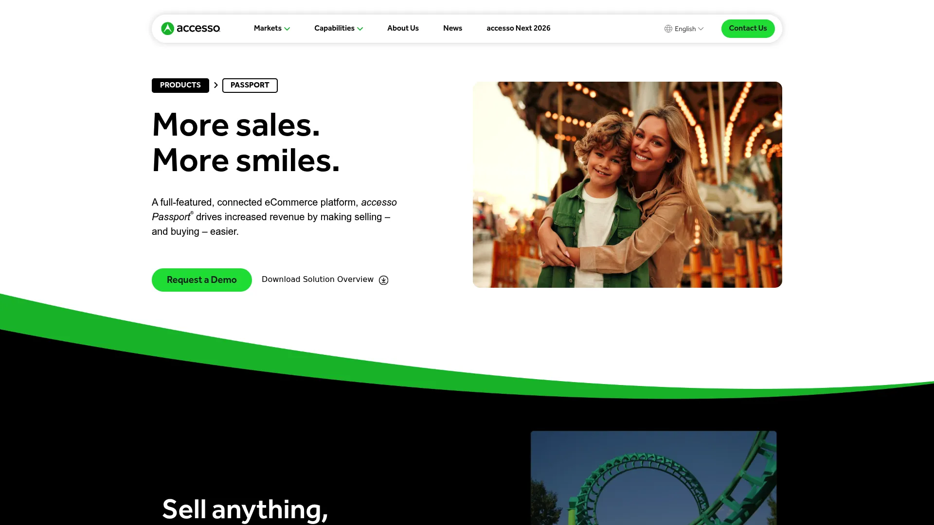accesso Passport online ticketing platform product page