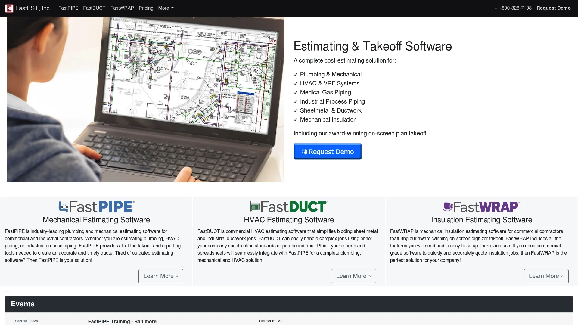 FastPIPE mechanical and plumbing estimating software