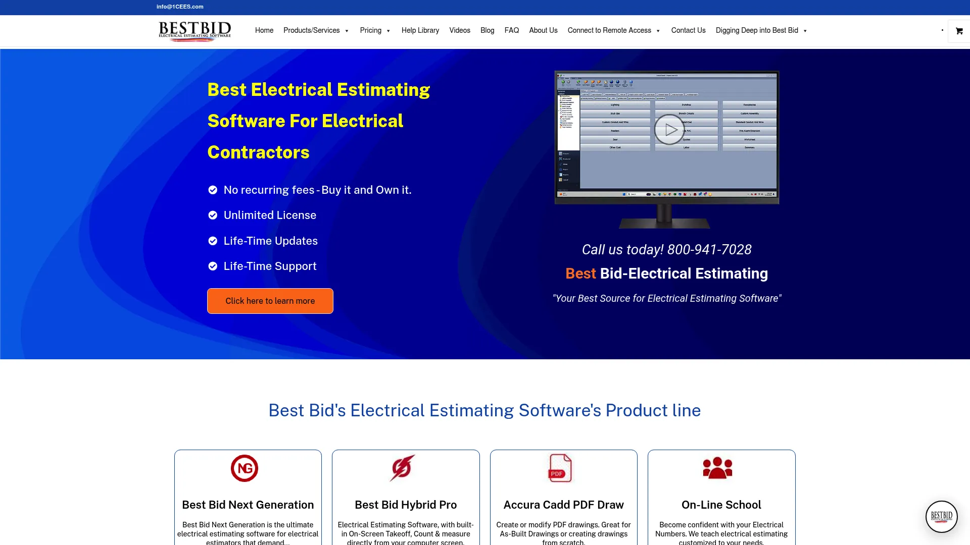 Best Bid electrical estimating software homepage