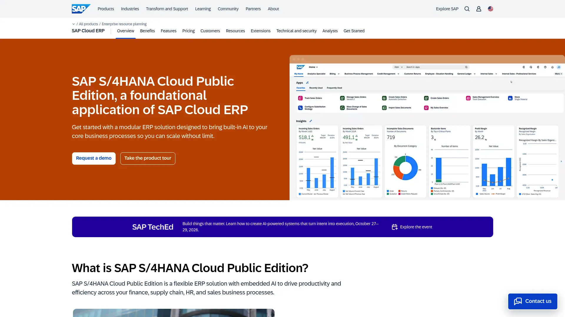 SAP S/4HANA product page