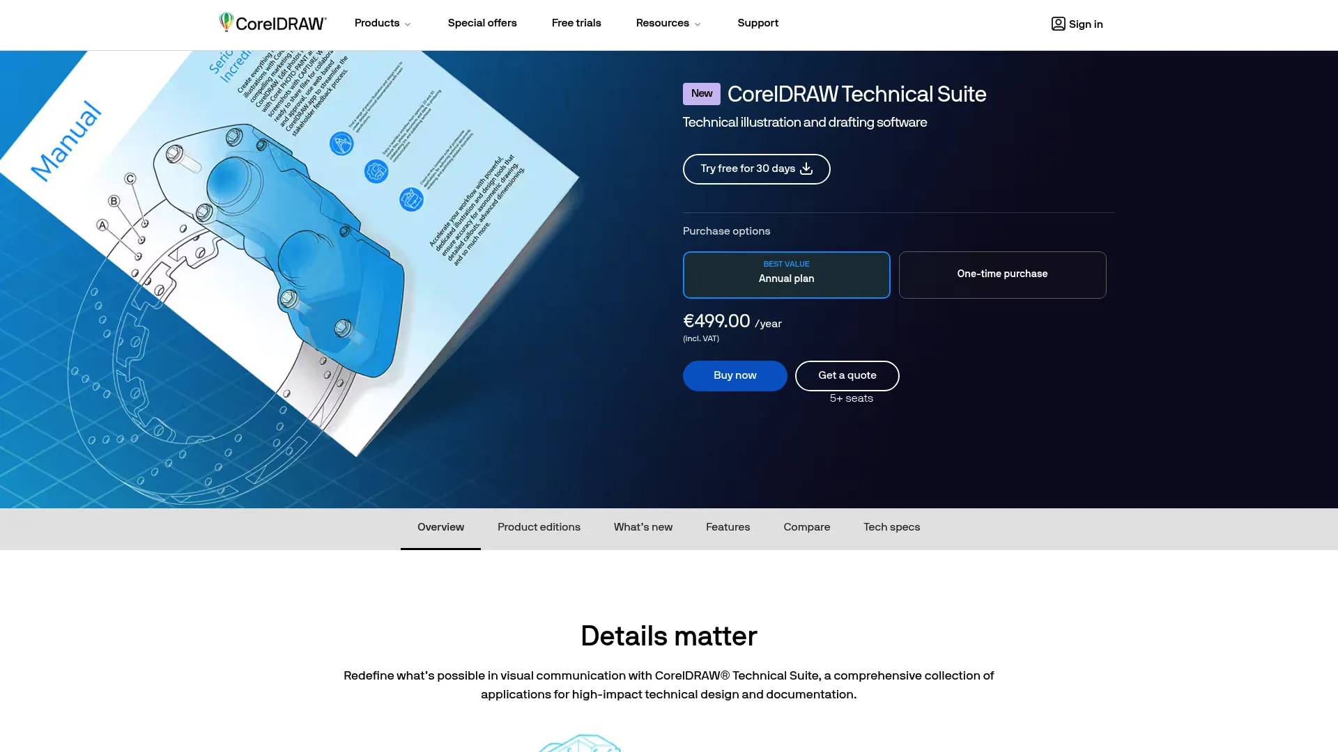 CorelDRAW Technical Suite technical illustration software page