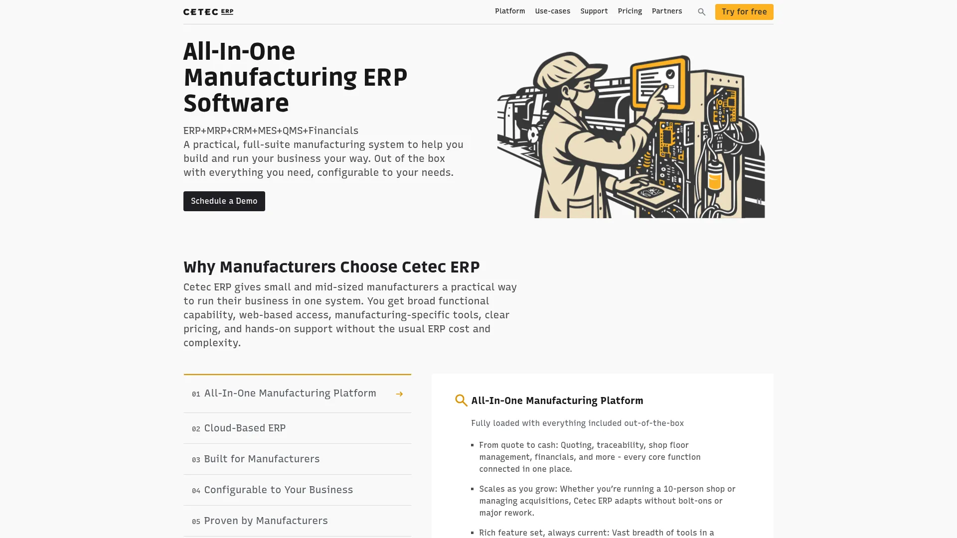 Cetec ERP cloud manufacturing software