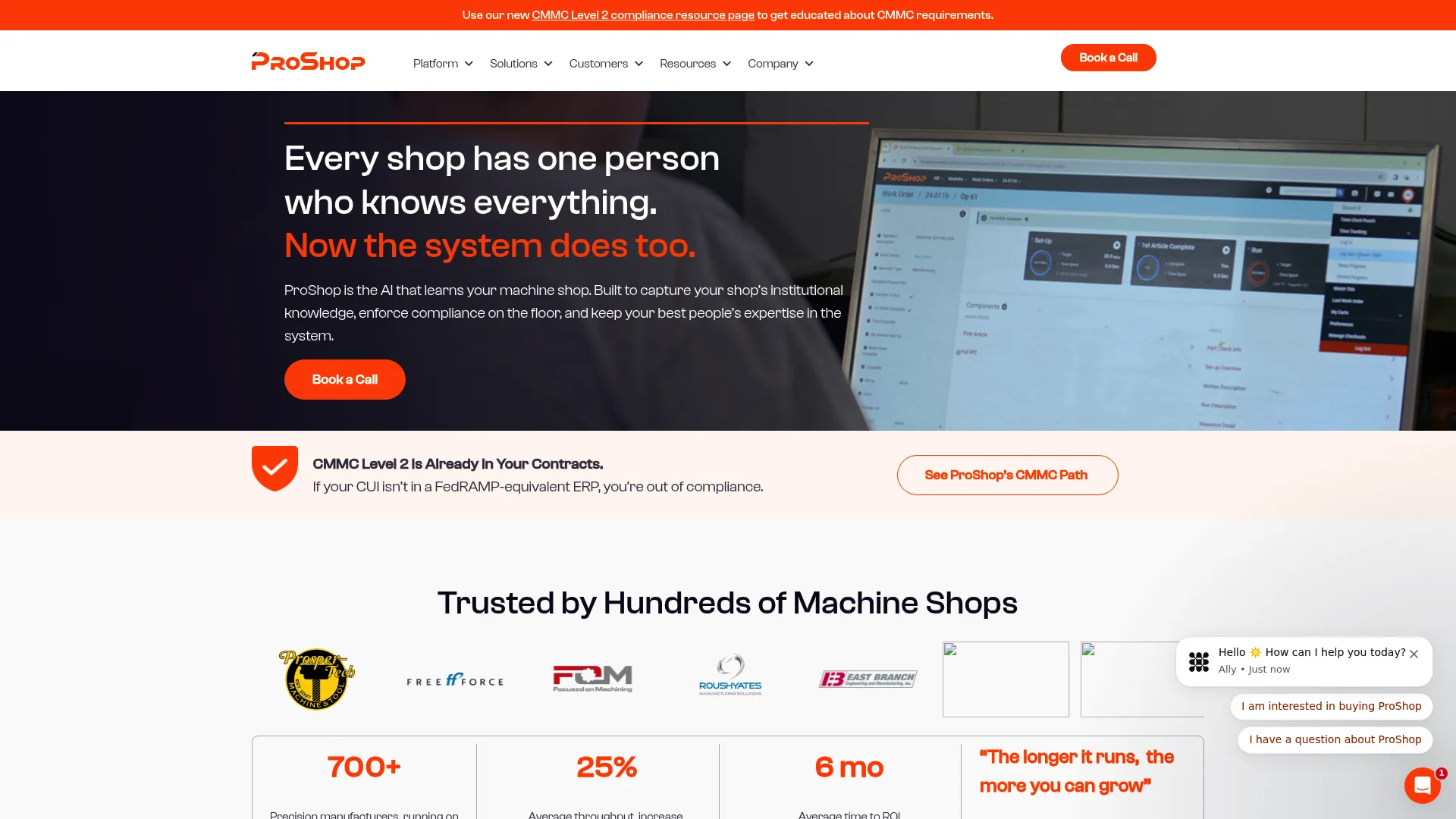 ProShop ERP machine shop management platform