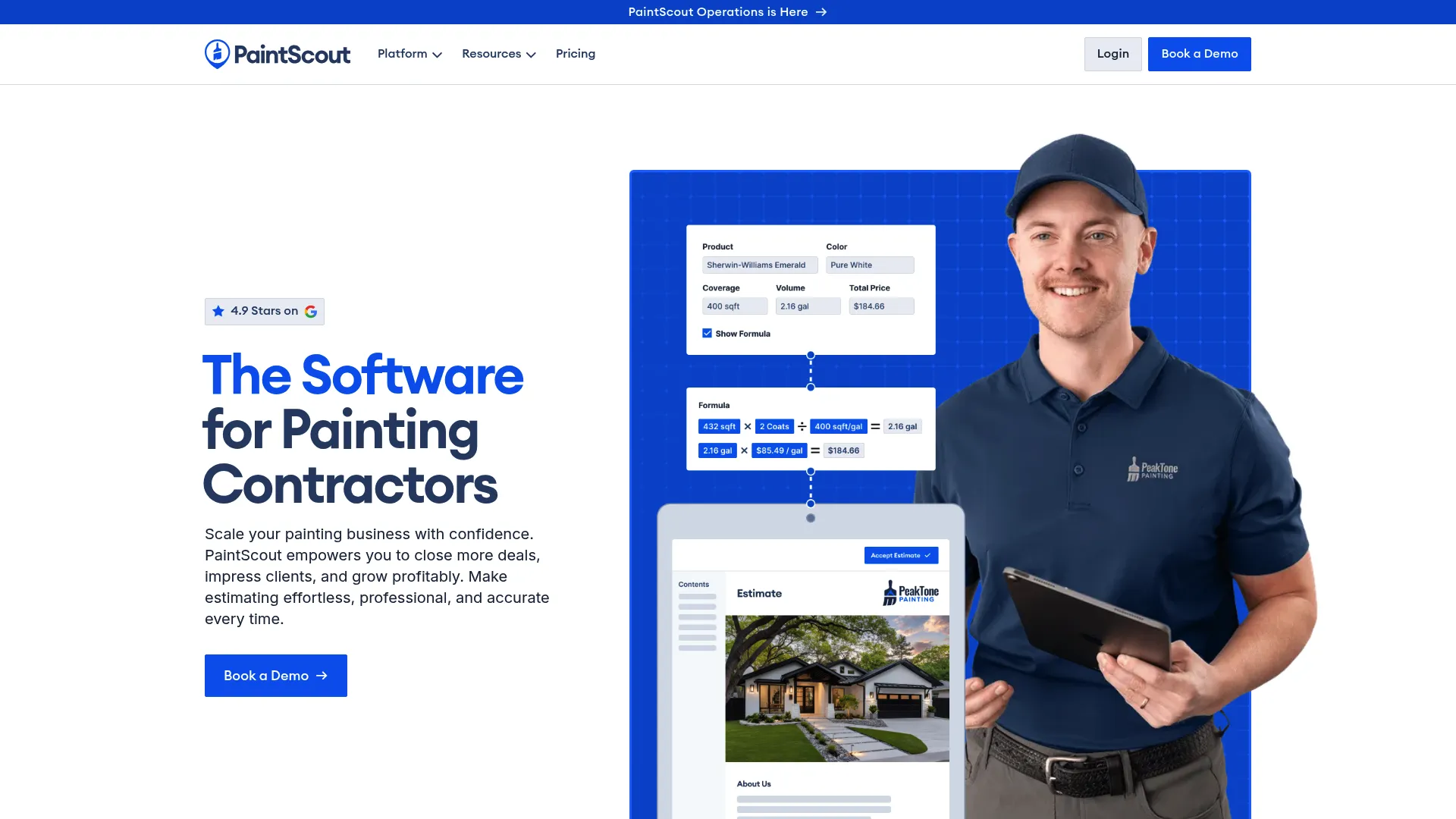 PaintScout painting estimating and proposal software interface