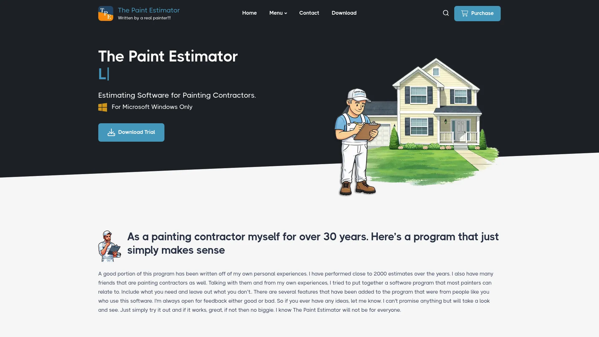 The Paint Estimator Windows desktop estimating software interface