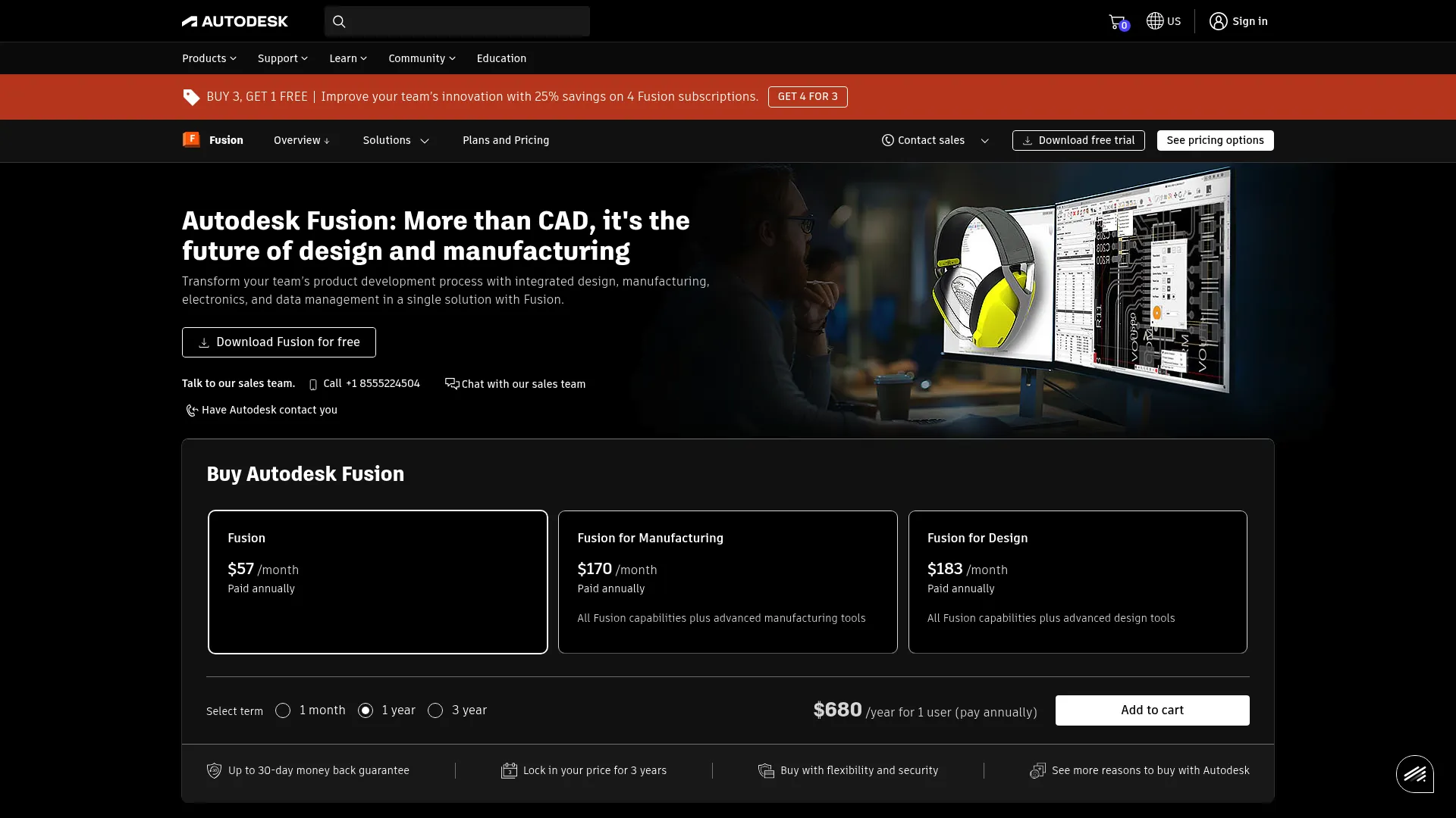 Autodesk Fusion CAD interface showing a 3D model