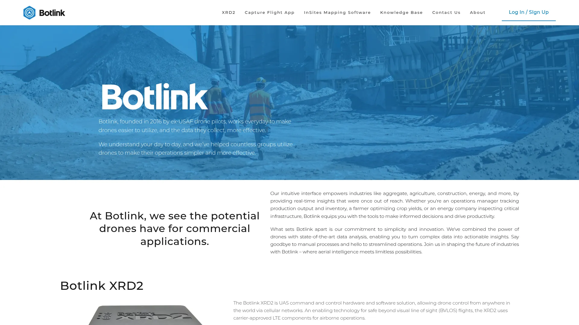 Botlink Capture App drone flight control and mapping interface