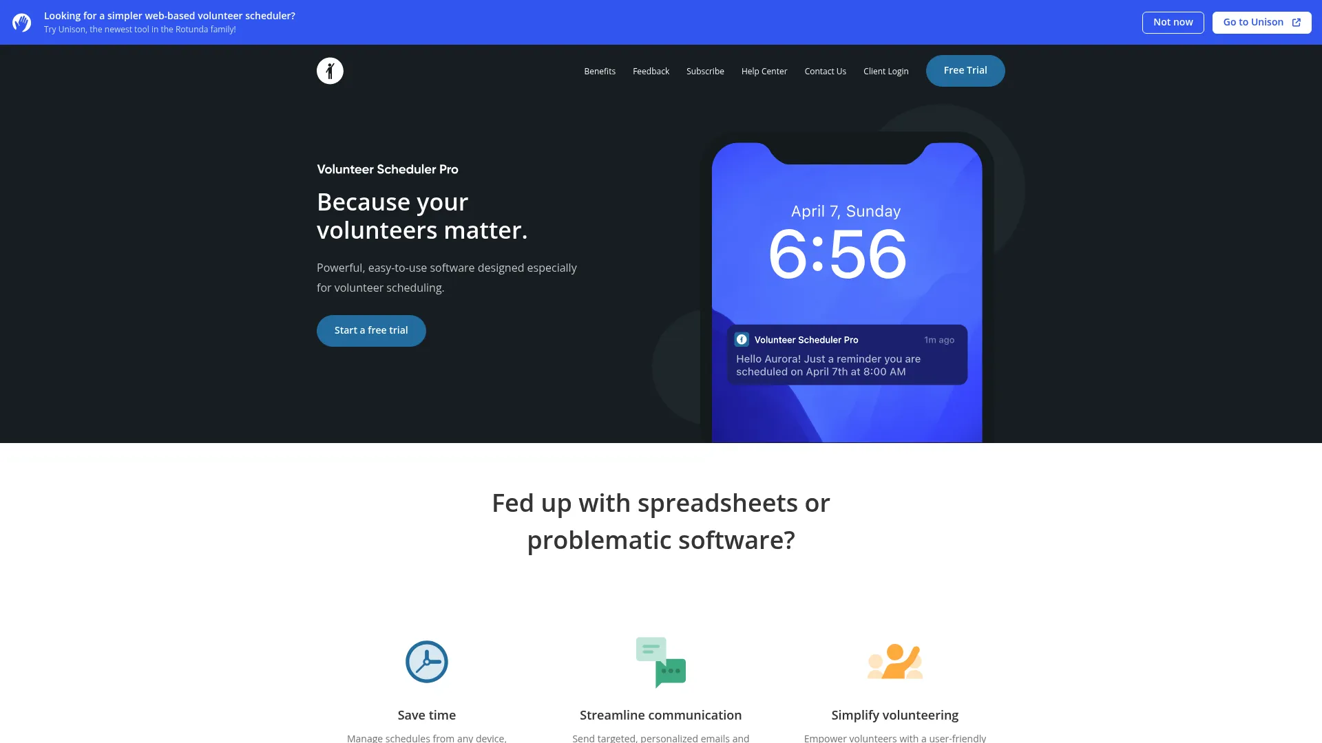 Volunteer Scheduler Pro scheduling interface