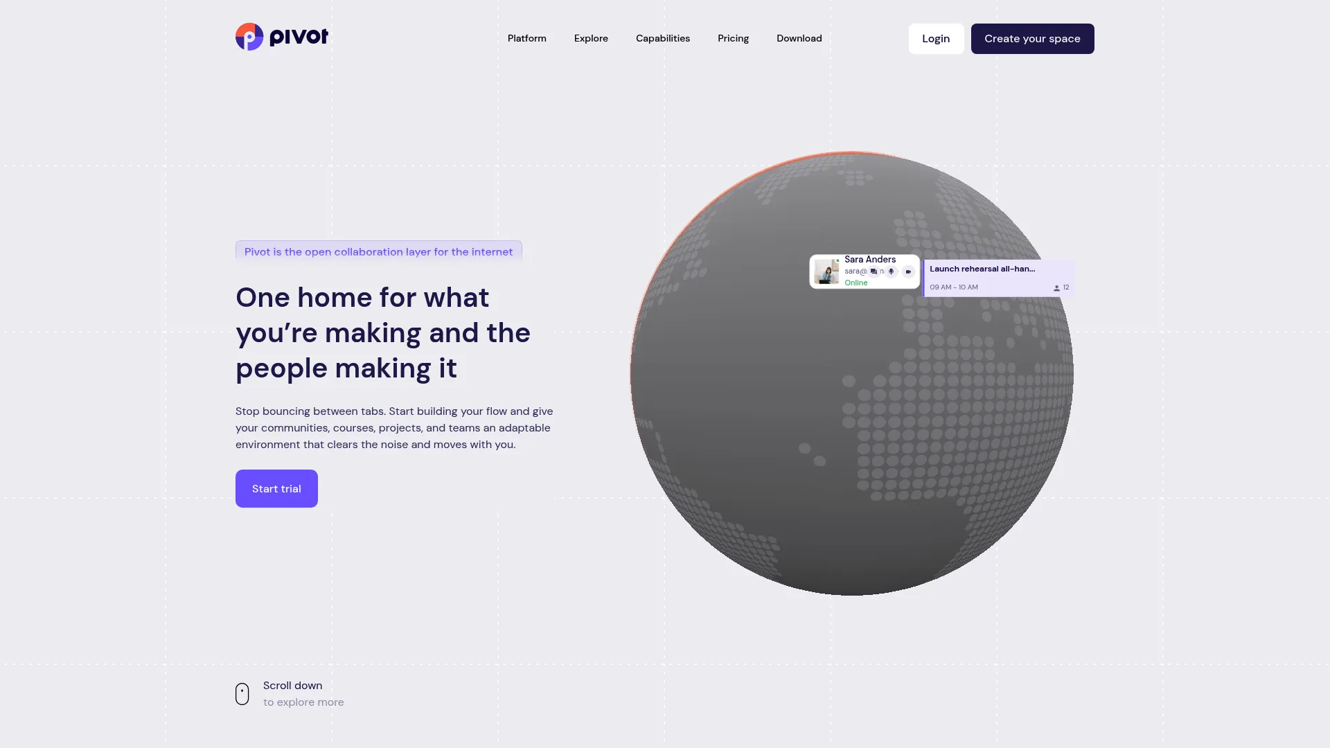 Pivot cloud-native management platform homepage