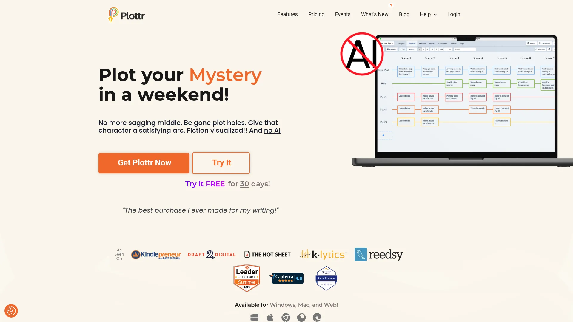 Plottr visual story outlining and timeline software