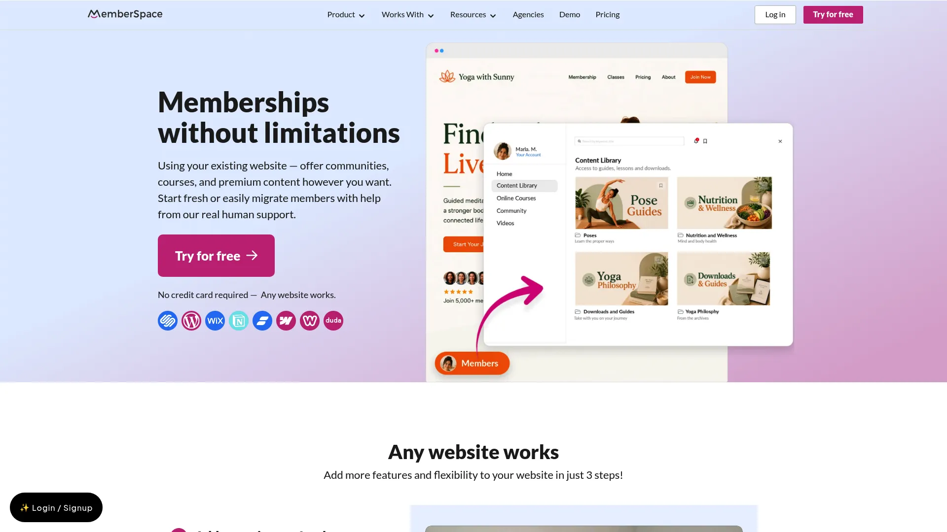 MemberSpace membership software for existing websites