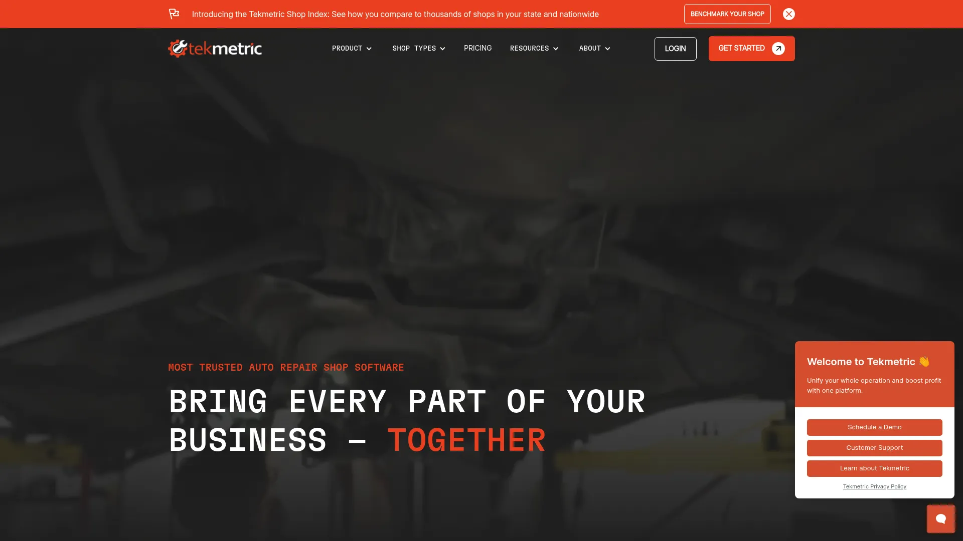 Tekmetric shop management dashboard