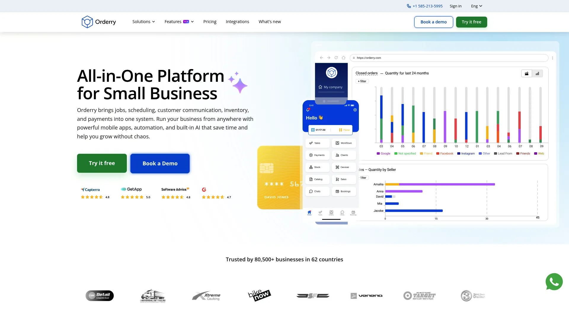 Orderry work order and operations dashboard
